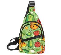 Sac à dos en bandoulière pour femme et homme avec motif de fraises et de fruits, Multicolore 05, 11.8x7x1.5in/30x18x4cm