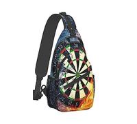 Sac à dos en bandoulière rustique avec mur de briques et anti-vol - Sac à bandoulière pour sport de plein air, voyage, randonnée - Pour homme et femme, Cible de fléchettes., Cross chest bag diagonally
