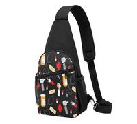 Sac à dos en bandoulière, sac à dos de poitrine, motif tournesol, anti-vol, sac à bandoulière, sac à dos, sac à dos, sac à dos, sac à dos, sac à dos, sac, Motif de médecine de dessin animé, Chest pack
