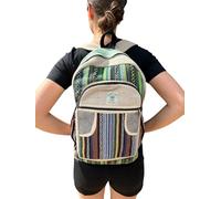Sac à dos en chanvre pour voyage style hippie grande taille, idéal pour l'été, jour ou jour, festivals, décontracté, vintage, homme, femme, tissu imperméable fait à la main Népal Multicolore 71