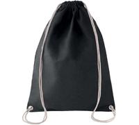 SAC À DOS EN COTON AVEC CORDELETTES (Noir - One Size)