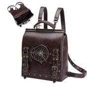 Sac à dos en cuir pour femme - Sac vintage élégant et spacieux pour ordinateur portable, style punk médiéval, sac de transport multifonctionnel | pour voyage, camping, école, travail, université