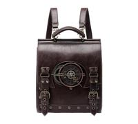 Sac à dos en cuir steampunk - Sac à dos pour ordinateur portable - Sac à | dos de vintage en cuir PU | Sac à dos de industriel rétro punk en cuir PU élégant pour l'école, le travail