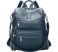 Sac À Dos En Cuir Véritable Sac À Main Pour Femmes Grand Sac À Bandoulière Avec Compartiment Pour Ordinateur Portable Poches Multiples[H2718]