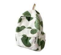 Sac à dos en forme d'amour en peluche pour femme Version coréenne en automne et hiver Sac à dos pour le travail, Vert, taille unique