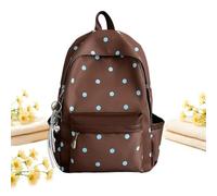 Sac à dos en nylon à motif à pois avec grande capacité et pendentif en | Sac à dos mignon à pois pour cours universitaire, w nd, randonnée, hommes, femmes, étudiants