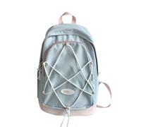 Sac à dos en nylon avec cordon élastique et cordon de serrage pour l'école et les voyages, universitaires, unisexe, grande capacité, Tel que montré