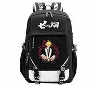 Sac à dos en nylon avec imprimé personnage de dessin animé The Seven Deadly Sins pour les fans de manga, cadeau de cosplay, noir 1, taille unique