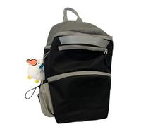 Sac à dos en nylon coréen à la mode avec sangles réglables, couleur contrastée, grande capacité, sac d'école pour étudiants