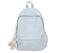 Sac à dos en nylon pour femme, style coréen, sac à dos de couleur unie, sac à dos pour étudiant, sac à dos d'école, Tel que montré