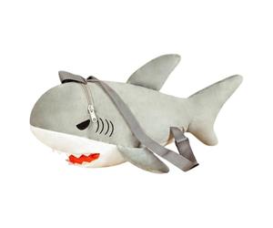 Sac à dos en peluche de requin - Créature de la mer de dessin animé, Sac à dos animal doux, Sac à dos marin cool | Conception de mémoire de personnage remplie de privation Conception de mémoire légère