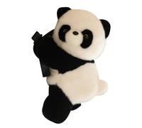 Sac à dos en peluche panda rouge - Sac à dos en peluche panda rouge - Sac à bandoulière réglable - Sac à bandoulière décontracté pour les voyages, doudou pour les amoureux des animaux, Forme panda