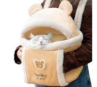 Sac à dos en peluche pour chaton, sac de poitrine chaud, respirant, pour petits chiens, chatons, étui de transport pour l'hiver, sac de transport pour animal domestique