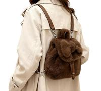 Sac à dos en peluche pour enfants | Sac à dos avec nœud | Sac à dos d'école - Pour l'école, les voyages, les garderies, les étudiants, Noël, les courses, les fêtes, les enfants, les femmes, café