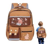 Sac à dos en peluche - Sac à dos pour enfants Capibara, sac d'école de dessin animé | Sac à dos pour enfants mignon animal capibara, sac imperméable à la mode avec impression grande capacité pour la