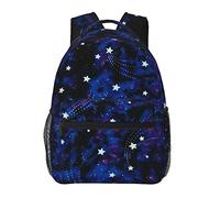 Sac à dos en polyester durable pour sports, voyages, course à pied, grande capacité, antivol, sac de transport polyvalent, Galaxy Stars Magic Glow in The Dark Art Laptop Book Bag Rucksack