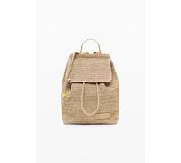 Desigual Sac à dos femme Half Logo Raffia Luena – Raffia beige naturel – Taille unique