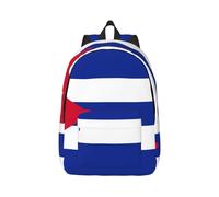 Sac à dos en toile avec drapeau cubain pour ordinateur portable, protection contre l'eau et sangles de travail ergonomiques pour l'université, Noir , S