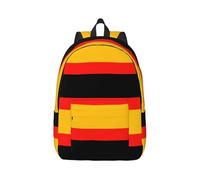 Sac à dos en toile avec motif drapeau de l'Allemagne pour ordinateur portable - Sangles réglables - Style vintage décontracté - Pour l'école, les voyages, Noir , S