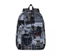 Sac à dos en toile Captain America (Steve Rogers), impression 3D personnalisee, ideal pour les voyages, l'ecole ou l'université. Noir