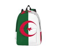 Sac à dos en toile drapeau de l'Algérie pour ordinateur portable, sac de voyage, protection contre l'eau et sangles ergonomiques pour le travail universitaire, Noir , S
