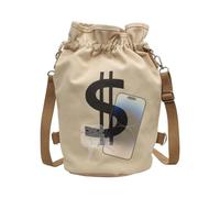 Sac à dos en toile légère avec cordon de serrage imprimé signe dollar, sac à dos de sport robuste avec fonction renforcée, équipement de gym professionnel, outil utilitaire haute performance