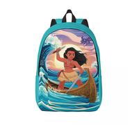 Sac à dos en toile personnalise avec papier peint Moana pour hommes et femmes, résistant à l'eau, pour l'ecole et l'université Noir