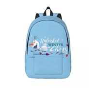 Sac à dos en toile personnalise avec papier peint Olaf pour hommes et femmes, résistant à l'eau, pour l'ecole, le collège, la Reine des Neiges Noir