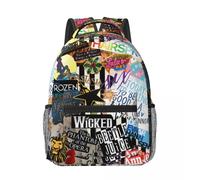 Sac à dos en toile pour ordinateur portable, motif comédies musicales de Broadway, pour homme et femme Noir