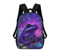 Sac À Dos Enfant 17 Pouces Imprimé En 3D, Motif Dessin Animé Purple Rain Frog Art Print, Idéal Pour Les Voyages, Les Livres Et L'école.
