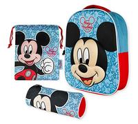 Sac a Dos Enfant 3D, Sac a Cordon, Trousses - Mickey Mouse | Pack de Cartable Garcon et Fille 3 Ans, Cartable Maternelle Garcon | Matériel Scolaire Enfant pour l'École | Rentrée Scolaire Mickey Mouse