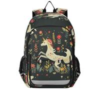 Sac à dos enfant 8-12 : sac à livres de grande capacité pour l'université dans des couleurs assorties - Licornes rouge