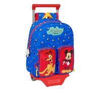 Safta Mickey Mouse Good Day Wheeled Backpack Bleu Enfants