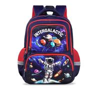 Sac a dos Enfant avec Ceinture de Poitrine, Léger Cartable Garçon Primaire avec Bandes Réfléchissantes, Sacs Scolaires pour Enfants et Adolescents, Cartable pour L'école et L'voyages (Astronaute)