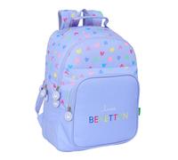 Sac À Dos Enfant Benetton Lilas À Cœurs 42x32x15 Cm Violet Clair TU