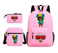 Sac à dos enfant Brawl Stars-Sac scolaire 3 pièces avec sacoche et porte-monnaie,design coloré,pour garçons et filles-Type12