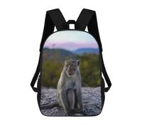 Sac À Dos Enfant, Cartable Monkey on A Mountaintop Sac À Dos Grande Capacité Pour Élèves, Garçons, Filles, Adultes Et Adolescents 17inch