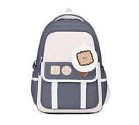 Sac à Dos Enfant DivingBirds 25L Cartable Fille Primaire CE2 CM1 CM2, Léger et Robuste, Sac à Dos Collège Ado Fille 7+ Ans, Bleu Gris