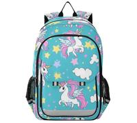 Sac à dos enfant garçon 8-12 : sacs à livres réglables pour l'école secondaire dans des couleurs assorties - Licornes bleues Dreamy Girl