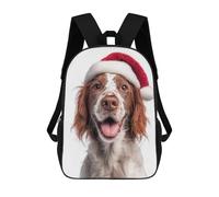 Sac À Dos Enfant Imprimé En 3D Irish Red And White Setter Dog with Santa Hat Portrait Sac D'école, Sac À Dos Étudiant, Sac À Dos Tendance Et Léger Pour L'école, Le Collège Et Les Voyages 17inch