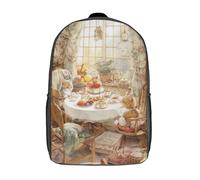 Sac à dos enfant imprimé en 3D « L'heure du thé avec des chatons » - Cartable/Sacoche d'école/de loisirs - Léger et tendance - 43 cm (17 pouces) - Idéal pour l'école, le collège et les voyages