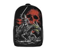Sac à dos enfant imprimé en 3D, motif chevalier sur une bête de feu, cartable scolaire, sac à dos étudiant, sac à dos tendance et léger pour l'école, le collège et les voyages, 43 cm (17 pouces)