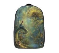 Sac à dos enfant imprimé en 3D, motif royaume des fées enchanté, sac d'école grande capacité, idéal pour les voyages et les livres, pour garçons, élèves du primaire et du collège (17 pouces).