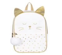 Sac à Dos Enfant - PARIS PRIX - Modèle Chat - 28cm - Blanc - Pratique et Utile