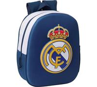 Safta Sac à dos scolaire Real Madrid 3D, adaptable au chariot, 27 x 10 x 33 cm, Noir