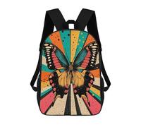 Sac À Dos Enfant Retro Butterfly Art Abstract Butterfly Illustration in Bold Colors Sac À Dos Scolaire 3D Sac À Dos Scolaire Pour Enfants Sacs D'école Sac À Dos Tendance Avec Poche Sacs À Livres 17in