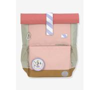 LÄSSIG Sac à Dos pour Enfants avec Sangle de Poitrine Sac à Dos de Loisirs Hydrofuge, 12 litres/Medium Rolltop Backpack Sunny Explorer Rose/Pink