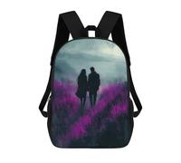 Sac À Dos Enfant Romantic Walk Through Lavender Purple Fields in Charcoal Style Sac À Dos Scolaire 3D Sac À Dos Scolaire Pour Enfants Sacs D'école Sac À Dos Tendance Avec Poche Sacs À Livres 17inch