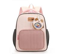 Sac à Dos Enfant,Sac à Dos Primaire en Nylon Léger pour Maternelle - Rose