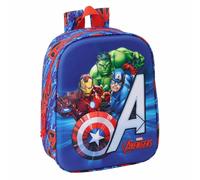 Safta Sac à dos Avengers 3D – crèche, adaptable au chariot, nettoyage facile, Bleu 22x10x27 cm